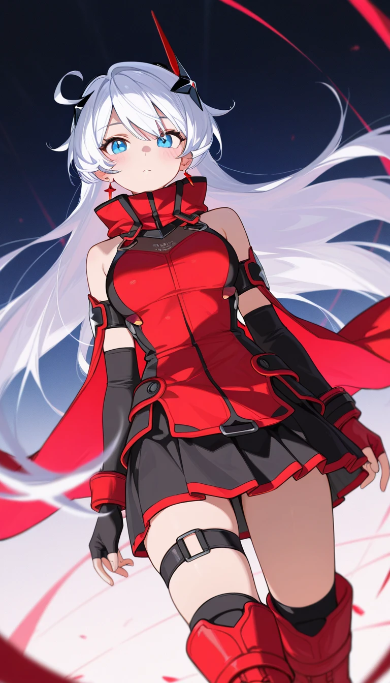 <lora:SimonShades:0.8> simon shades,, ultra detailed, masterpiece, best quality, aesthetic, detailed,, serious, 1girl, (white eyes:1.1), (grey eyes:1.3), white hair, very long hair, parted hair, parted bangs, <lora:parted_hair_v1.3:1.3>, medium breasts,, valkyrie, (bodysuit:1.1), pink wing hair ornament, grey armored skirt, black bodysuit, armor, gauntlets, pink breastplate, greaves, armored dress, pink hues,