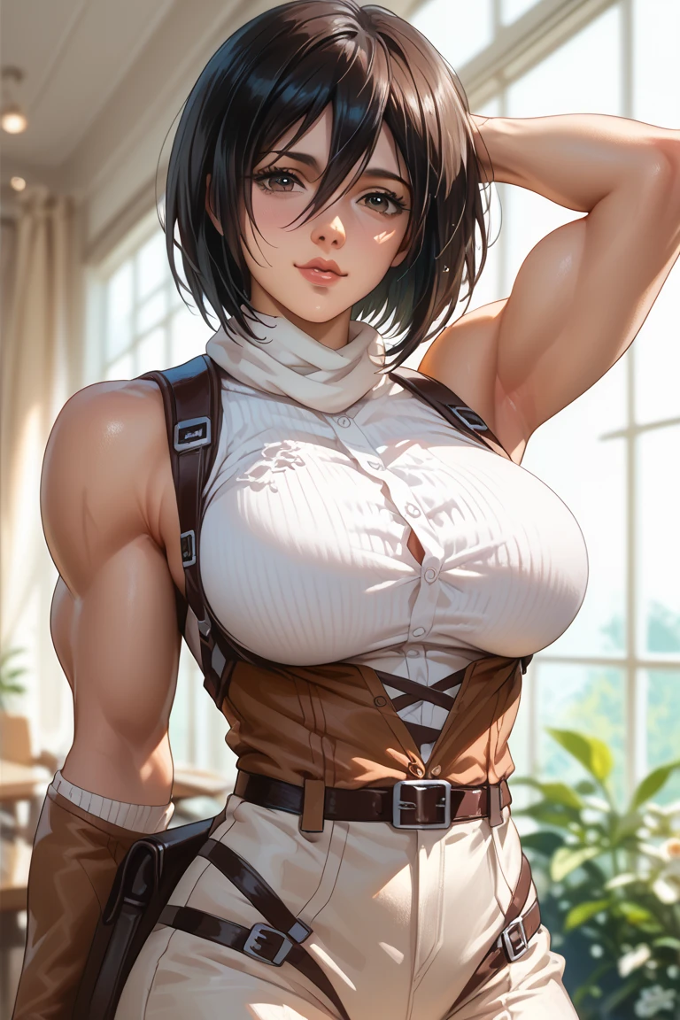 ((Masterpiece)), ((Best Quality)), ((highres)), ((UHD)), ((absurdres)), (1 girl), ((ultra-detailed)), ((dramatic lighting)), blushing, smile, green eyes, bob cut, bangs, black hair, short hair, ((choker)), crop top, ((black tank top)), ((black pleated mini skirt)), ((gigantic breasts)), ((cleavage)), shiny skin, vivid colors, full body shot, ((sharp focus)), outdoors, standing up, green grass field, feminine, shy, ((award winning)), ((arms behind back)), navel, seductive, alluring, sexy, (perfect face), perfect female figure, ((perfect ???????)), black eyeliner, black lipstick, ((gothic)), ((Perfectly round breasts)), realistic eyes