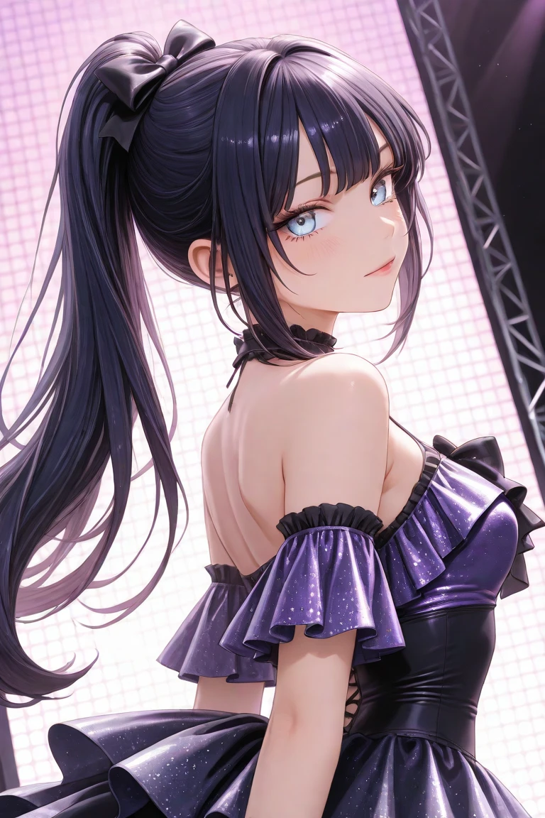 beautiful goth chick, at concert, neon lights, <lora:EnvyBeautyMix14:1>