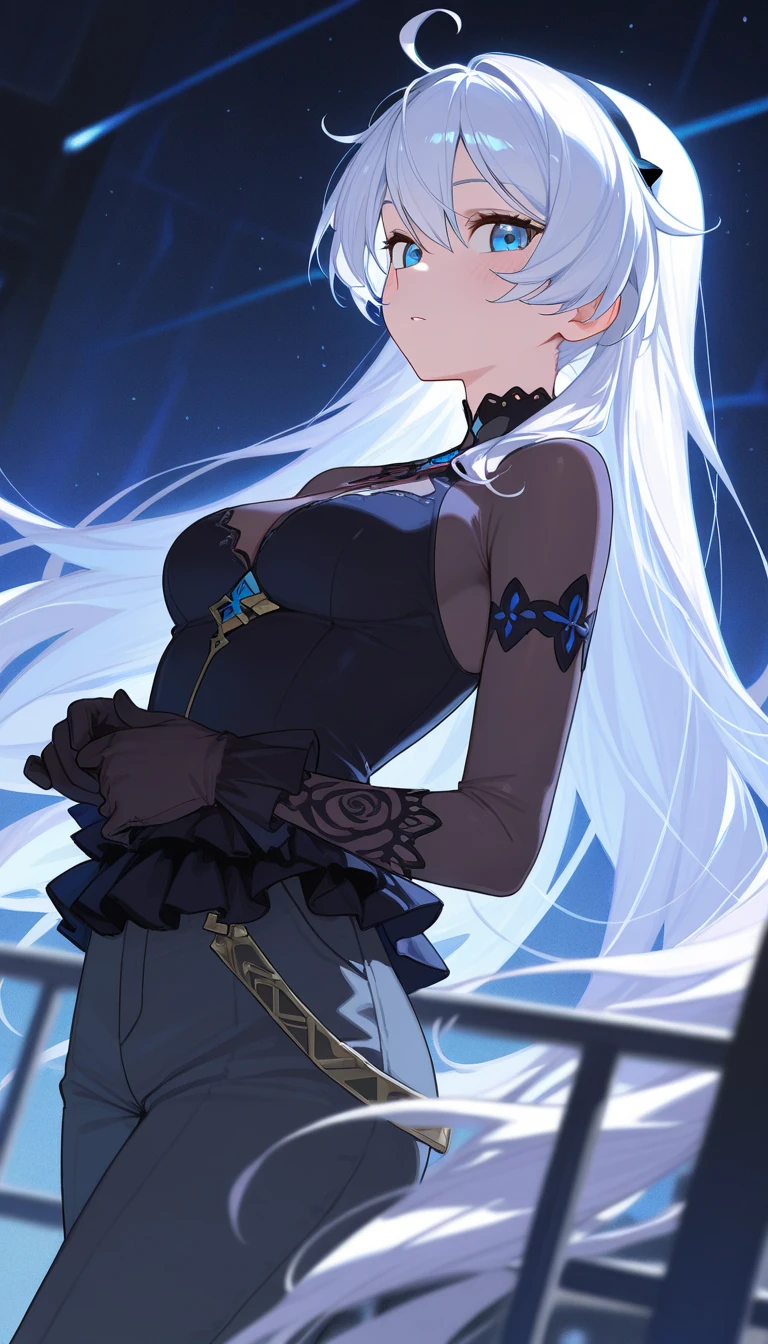 1girl, anime, cute girl, blank background, white background, fantasy, detailed fantasy dress with highlights, beautiful face, beautiful eyes, dark colors, black hair with multicolor streaks, red eye with different color pupil in eye, multicolor eye, medium breasts, slight cleavage, beautiful skin, cute, breast curtains, extremely delicate and beautiful, (beautiful detailed face:1.0), (detailed deep eyes), symmetrical breasts, deep eyes, shiny skin, portrait, slender waist, hips wider than shoulders, thighs, expressionless, young girl, luminous eyes, adorable,(Kpop idol),(aegyo sal:1),(Platinum blonde hair:1),((puffy eye)),Black panty,sexy posture,Superskirt, Ultra-high resolution,Black collar,slim figure, Abdominal y tattoo, womb tattoo,Tight-fitting leg ring,y tattoo on half-body,Bare skin, Armored hand,Hidden fingertips,Hand covered,Arm covered,Fist covered,{{beautiful detailed fingers}}, tufts of hair, moderate beautiful breast:1.0,(masterpiece:1.2), best quality, high-res, HDR, perfect face, intricate armor, delicate blue filigree, intricate filigree, red metalic parts, detailed part, dynamic pose, dynamic lights, cute face, neutral expression