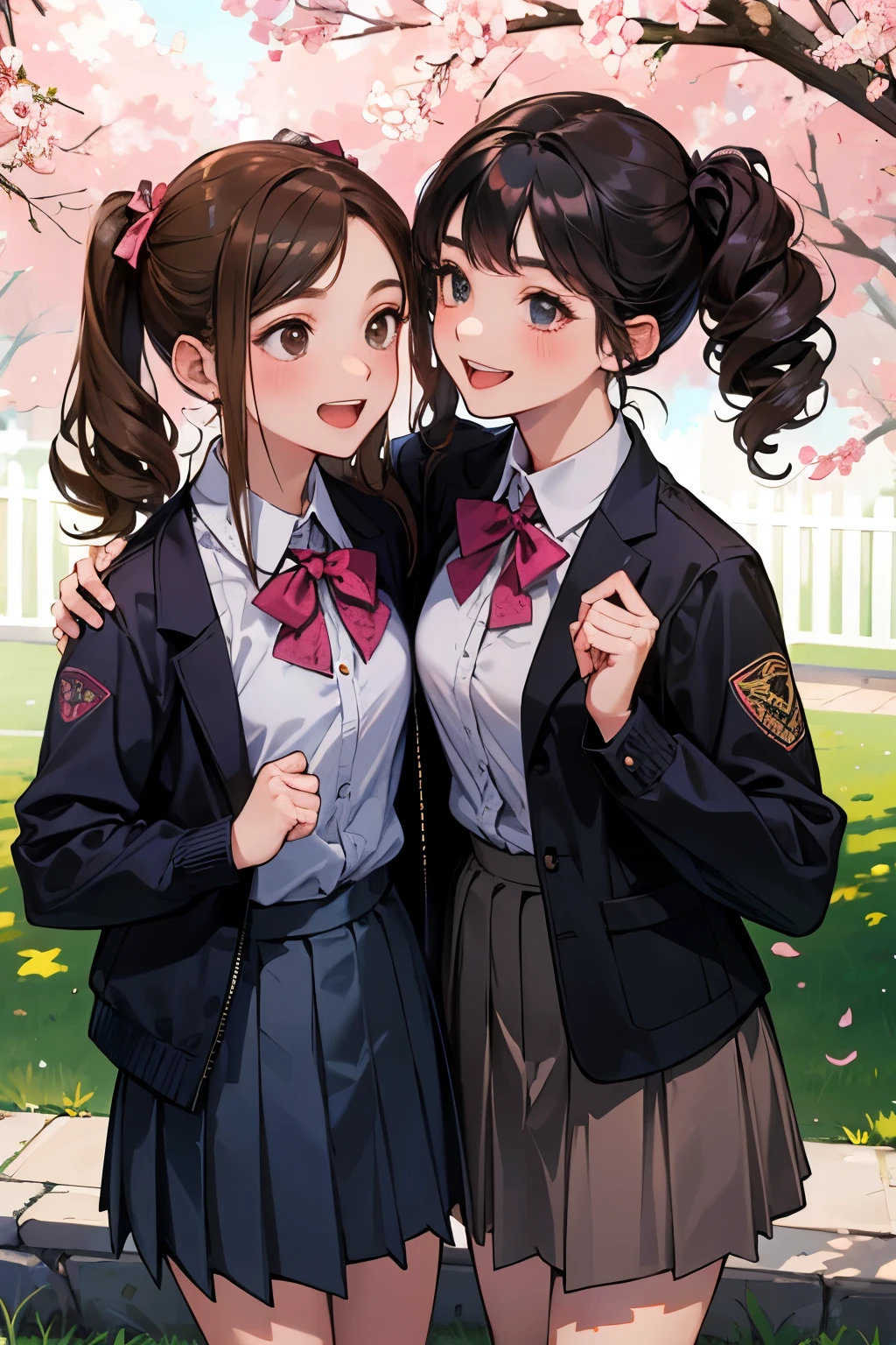 Cute schoolgirl with a bunny hat,Hold your hand on your chin,ssmile