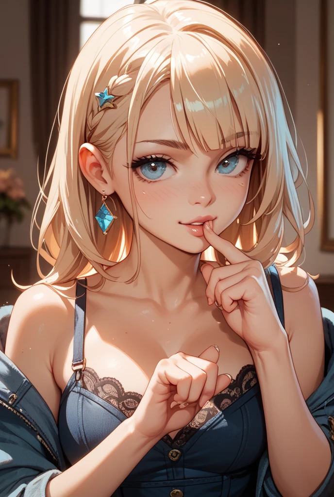 (8k、RAW Photos、Highest quality、masterpiece:1.2)、(Realistic、Realistic:1.37)、Very detailed、Ultra-high resolution、Beautiful and well-proportioned face、Ahegao、Make a heart with your fingers、、Asian,Gal,model, Dark Blonde Long, Lip gloss（Wet lips）,Big Breasts、Sunburned skin,Beautiful and beautiful skin、Professional Lighting、sexy、orgasm、