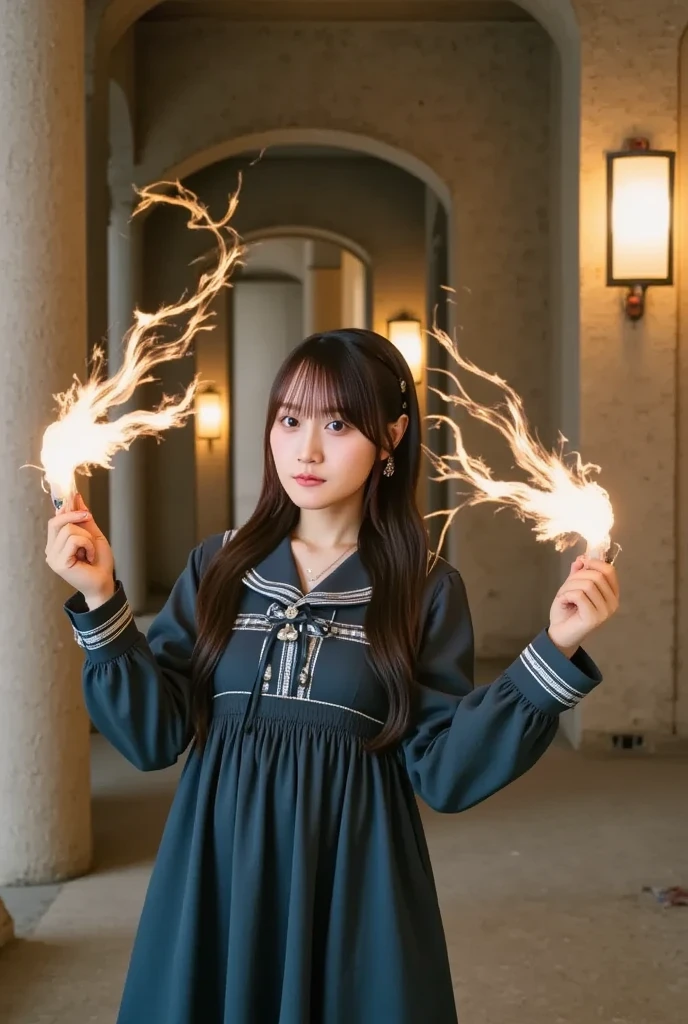 (Skin Dentition:1.5), Realistic, Realistic, (masterpiece:1.5), Concept Art, Intricate details, Very detailed, Realistic, Octane Rendering, 8k, Unreal Engine, Dynamic pose, Highest quality, High resolution, (Realistic Face:1.1), (超Realisticな:1.1), ((full_body)), Perfect Eyes,(Glowing Skin:1.2), (((Hairstyle))), (((Perfect hands))), (Very detailed背景), ((Dynamic Background)), ((lightning)), (light), ((One girl)), Wearing a cape, (((Flowing Cape))), ((Detailed eyes, High quality eyes, High quality face)), (Very complicated robe, magical robes), short hair, casting lightning, electricity, Swirling Fire, Radiation Force, spark, cigarette, magic, ((dramatic)), amazing, battlefield, Depth of written boundary, Bokeh, 4K, Gothic, human, particle