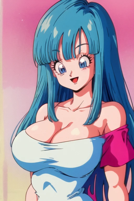 source_anime, score_9, score_8_up, score_7_up, anime screencap,
bulma \(dragonball\), 1girl, solo, very long hair, looking at viewer, bangs, half closed eyes, naked , standing, upper body, moaning, horny facial expression, slutty, sexy, aqua hair, collarbone, arms by side, big breasts,
