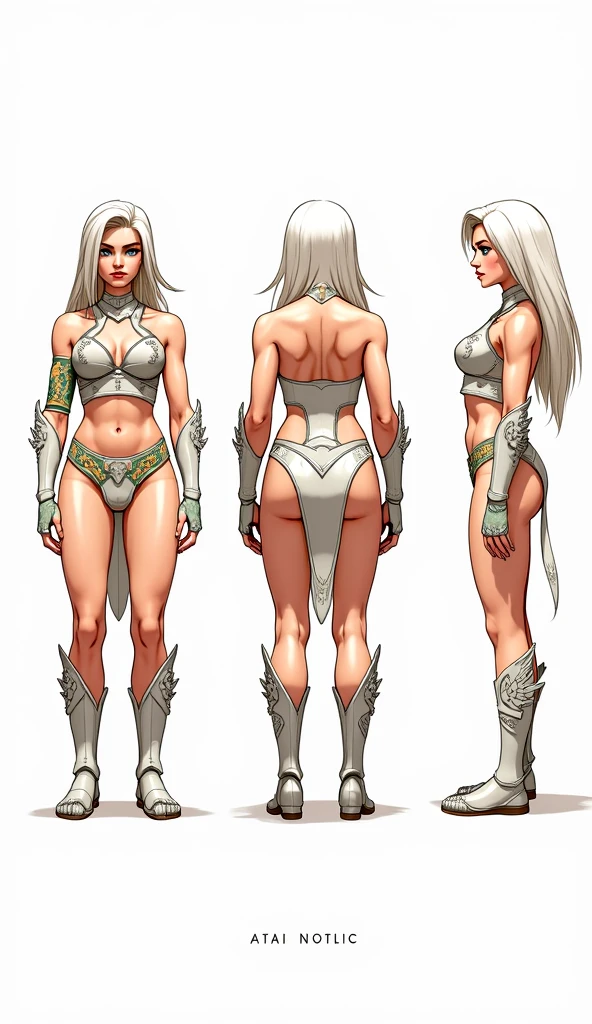 ((masterpiece)),(((best quality))),((character design sheet)), ((full body view)) illustration,Catalogue of sex slaves,1girl, thick thighs, ((detailed face:1.4)) promiscuous sex friend, rough sketches, between breasts,big breasts,vaginal secretions,((sexy biopunk bikini armor, sexy armored skirt )) and Chain of sex slaves,hair accessories,seductive grin smug,solid color backdrop, clean backdrop,