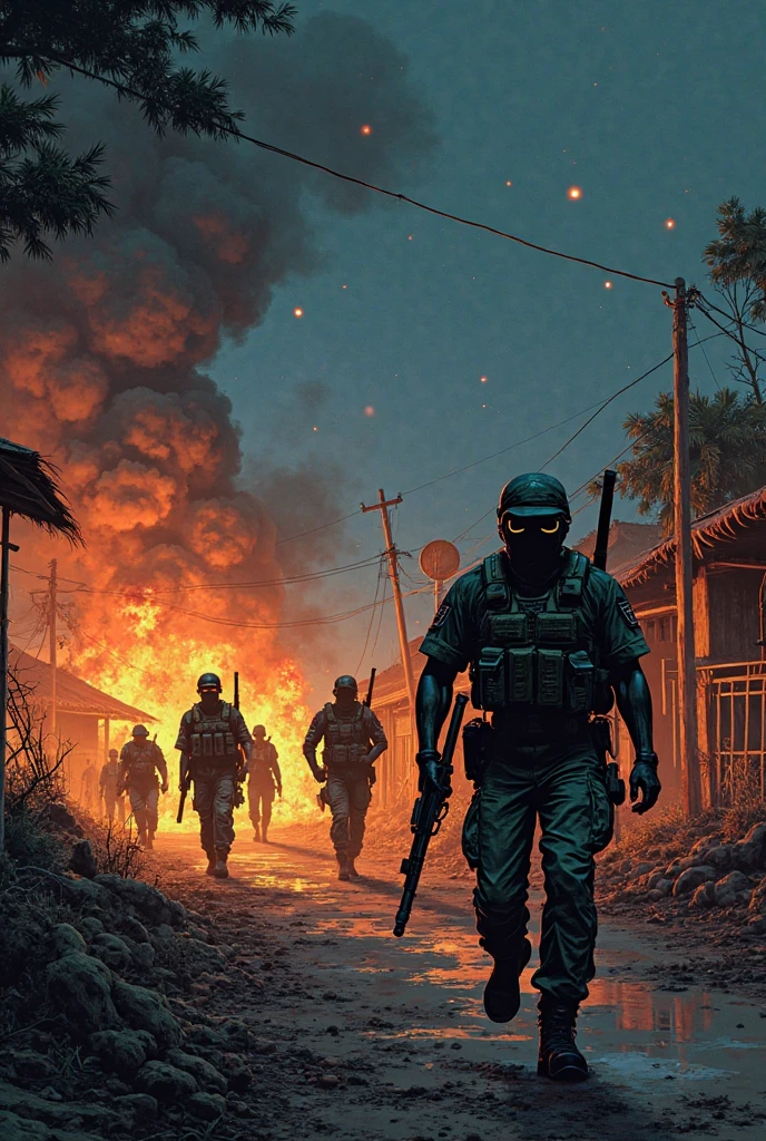 A cesium 137 soldier is a fictional character inspired by the Goiânia radiological accident in 1987, when a radiotherapy device containing cesium-137 was found and opened by scrap collectors, causing contamination and deaths by radiation. The caesium 137 soldier is depicted as a man with an armor made of scrap metal and a gas mask, who uses cesium-137 as a weapon. He is a symbol of resistance and the struggle against oppression and social injustice.