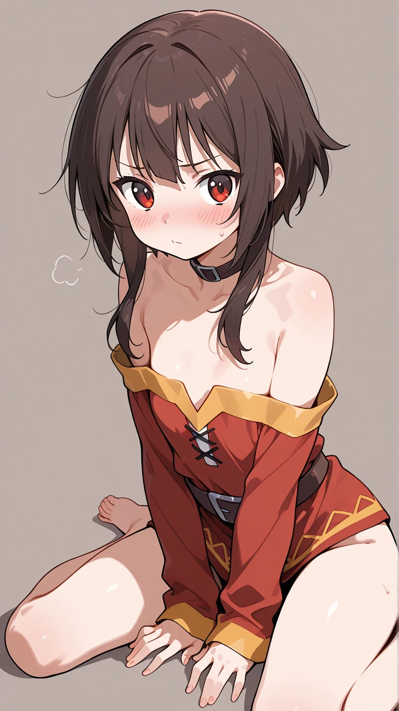 (8k, top quality, masterpiece: 1.2), (realistic, photorealistic: 1.37), super detailed, Megumin, Megumin from Konosuba, small breasts, anime art style,NovaFrogStyle, ((nsfw 10.0)), ((tanned skin)), nightgown, semi transparent clothes, close up shot, breasts focus, micro underwear, hands on breasts 1.0, presenting breasts 1.0, grin, from front, (((bust up shot 1.0))), teasing, teasing look, nipples, detailed breasts