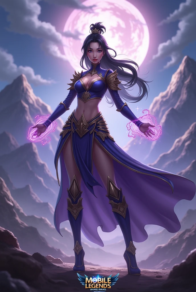 (masterpiece, superior quality, best quality, official art, beautiful and aesthetic),Kelly Hu, detailed face, long black hair, full body, violet top and pants, celestial, cosmic, extremely beautiful, high detailed, (galactic in the background), light effects, more detailed, floating particles, ancient runes, geometric patterns, V0id3nergy, mana, shadows, epic atmosphere --auto