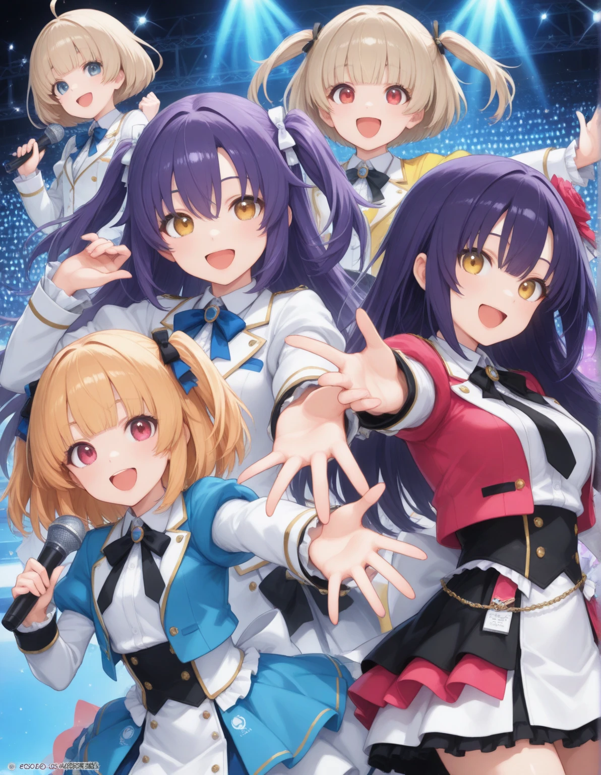 BREAK Perfect Anatomy、(High resolution:1.2)、Incredible illustrations、(Cute illustrations:1.2)、()(cinematic angle,) (Beautiful background,aircraft carrier flight deck)4girl((Daikokuten,Bishamonten,Ebisuten,Shou Lao Ren),magical girl costume)