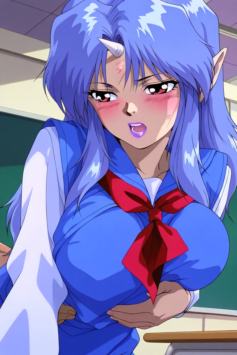 , Holding two penises, Little devilish smile, Open your mouth and stick out your tongue, Heart in your eyes, Petite little small junior body, Small breasts, topless, Nipples are visible, Big nipples, pinch your nipples, Stimulate the breasts, Breast milk, Thick and long penis, Stand on your knees, open vagina, Plump anus, Pink anus, Thick and long penisを口に咥える, deep throat, Karen Minazuki, long hair, blue hair, Blue eyes, eyebrows,
school uniform, purple jacket, cropped jacket, red bowtie, blue dress, short dress, pleated dress, Blue Hair, Longhair, Petite little small junior body, Embarrassing, Small breasts, topless, Nipples are visible, Big nipples, pinch your nipples, Stimulate the breasts, Breast milk, Pinch and stretch the breasts, Thick and long penis, Stand on your knees, open vagina, Plump anus, Pink anus, Thick and long penisを口に咥える, deep throat, Gravity-defying ejaculation, A lot of semen, Covered in semen, White liquid all over the body, little small junior body, tiny, high quality, Attention to detail, beautiful, 8k, Overall Details, closeup face, Composition looking up from the inseam, close, Looking down, Looking down, Looking down, Thick and long penisを口に咥える, deep throat, Gravity-defying , A lot of semen, Covered in semen, all over the body, Karen Minazuki, Blue Hair, Longhair