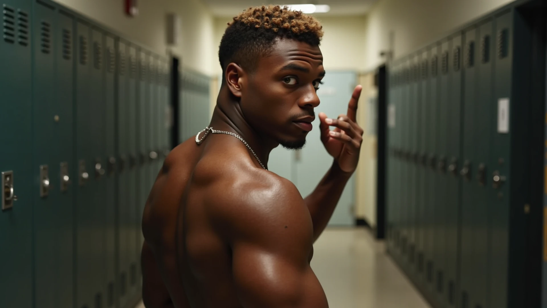 An image for a YouTube banner. With a black man, shirtless, with some scars on his face, holding a berimbau, with a background in shades of white and gray and the writing "Legado Capoeira" with a font giving an air of revolution. In the background there may be some capoeiristas in the background