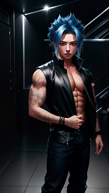 (masterpiece),(A high resolution),(high quality),((crop portrait)) young boy, ((thinny)), thin, atrophic, (a lot of tattoos on the neck), Rebel, completely black neck, earrings, Cold face, stern look, tattoo on arms, clogged, white T-shirt and black jeans with chains and scuffs, sleeve tattoos, Gloomy atmosphere, dark chin length hair, looks very stylish, Punk style, dark background, Abandoned building, Unfinished building, graffiti, rebellious , Gloomy atmosphere, простой dark background, night, cold lighting,