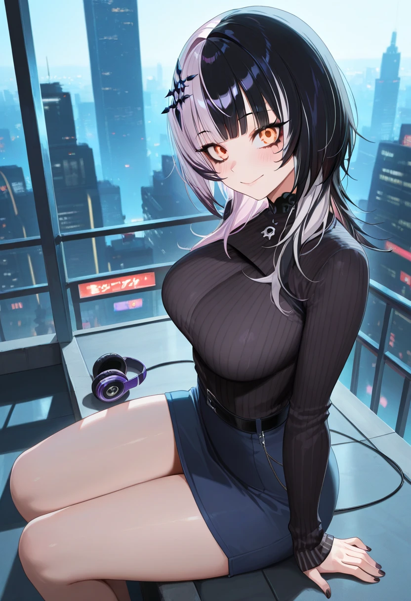 Masterpiece, Major Motoko Kusanagi  from ghost in the shell, sitting on a walker robot, city at night, tight white catsuit, short black hair, ripped clothes 