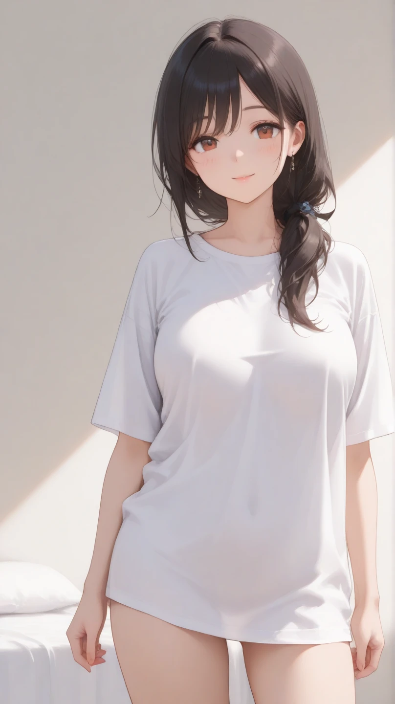 (master part, melhor qualidade), (NSFW:0.2), pregnant:0.9, (Beautiful girl), (sardas:1.1), (pequeno:1.25), usando vestido e noiva, Pose sugestiva, Olhe para o Visualizador, nipslip