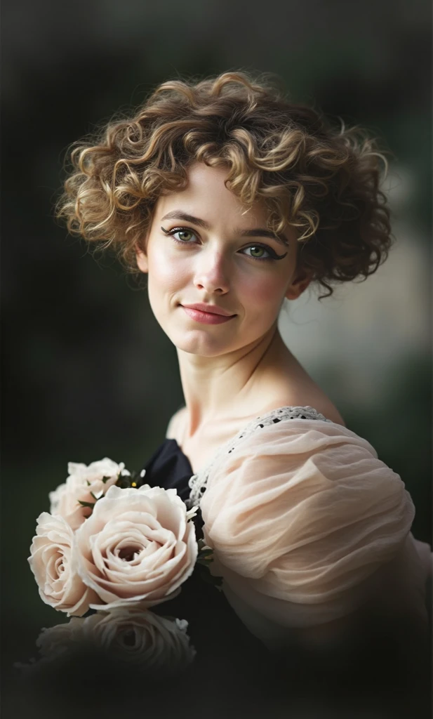 arafed portrait of a woman with a rose in her hair, colourized, colourised, colorized 1 9 0 4 photo, a colorized photo, colorized photo, color portrait, colorized, colorized photograph, award winning colorized photo, hand - tinted, colorized background, feminine portrait, detailed color portrait, autochrome pearl portrait, a beautiful victorian woman, 8k portrait, detailed intricate fabric texture, (charcoal black theme:1.3), spiral patterns, body freckles, bright, high quality image, masterpiece, detailed hair texture, detailed skin texture, detailed cloth texture, 8k, add fabric details, ultra detailed skin texture, ultra detailed photo, skin pores, cloth details, high skin details, realistic hair details, (8K, RAW photo, best quality, masterpiece:1.2), (realistic, photo-realistic:1.4), ultra-detailed (grainy:0.2)
