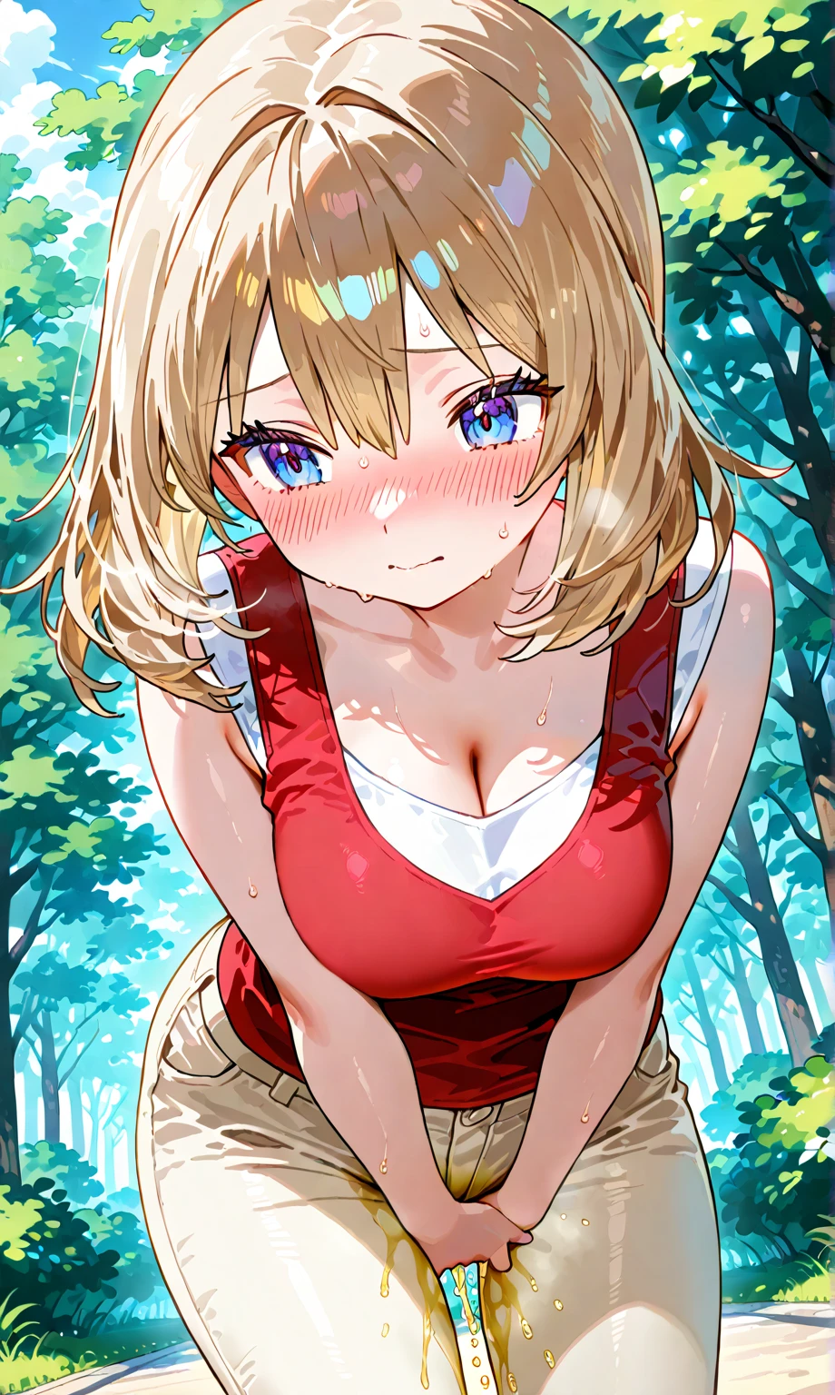 (Low Saturation:1.5),anime,1girl,pov,masterpiece,Awards, high quality,High resolution,HD,4K,8K,high quality,portrait,simple background,closeup upperbody,white clothes,Independently deformed breasts,shruged,viscous paint,(swiping breasts:1.3),oily skin,Slimy Cleavage,(Cleavage Bulge,deformed to flat breasts:1.4),(Medium breasts:1.2),Compressed chest,camisole,Crop tops,(Enhance breasts pose:1.3),sriped strap,perspective,perfect skin,smile,pale color tone,(grayscale:0.5),Putting my hand on my sai high socks.