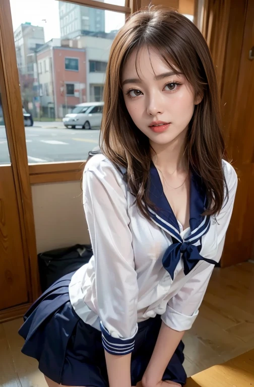 majicMIX Realistic, (Realistic, Photorealistic: 1.37), Super Detailed, (Detailed Beautiful Girl: 1.4) 1 Girl, Smile, Standing Pose, Seifuku Cosplay, Seifuku Cosplay, Seifuku cosplayernegative_hand Neg (8k, RAW Photo, Best Quality, Masterpiece: 1.2), (Realistic, Photorealistic: 1.37), Ultra Detailed, (Detailed Beautiful Girl: 1.4), big, beautiful detailed eyes, show off panties, show off panties, huge file size, super detailed, high resolution, highly detailed, top quality, masterpiece, illustration, highly detailed, cg, unification, 8k wallpaper, movie lighting, 16 year old girl single, Japan uniform, schoolgirl, sexy pose, squatting