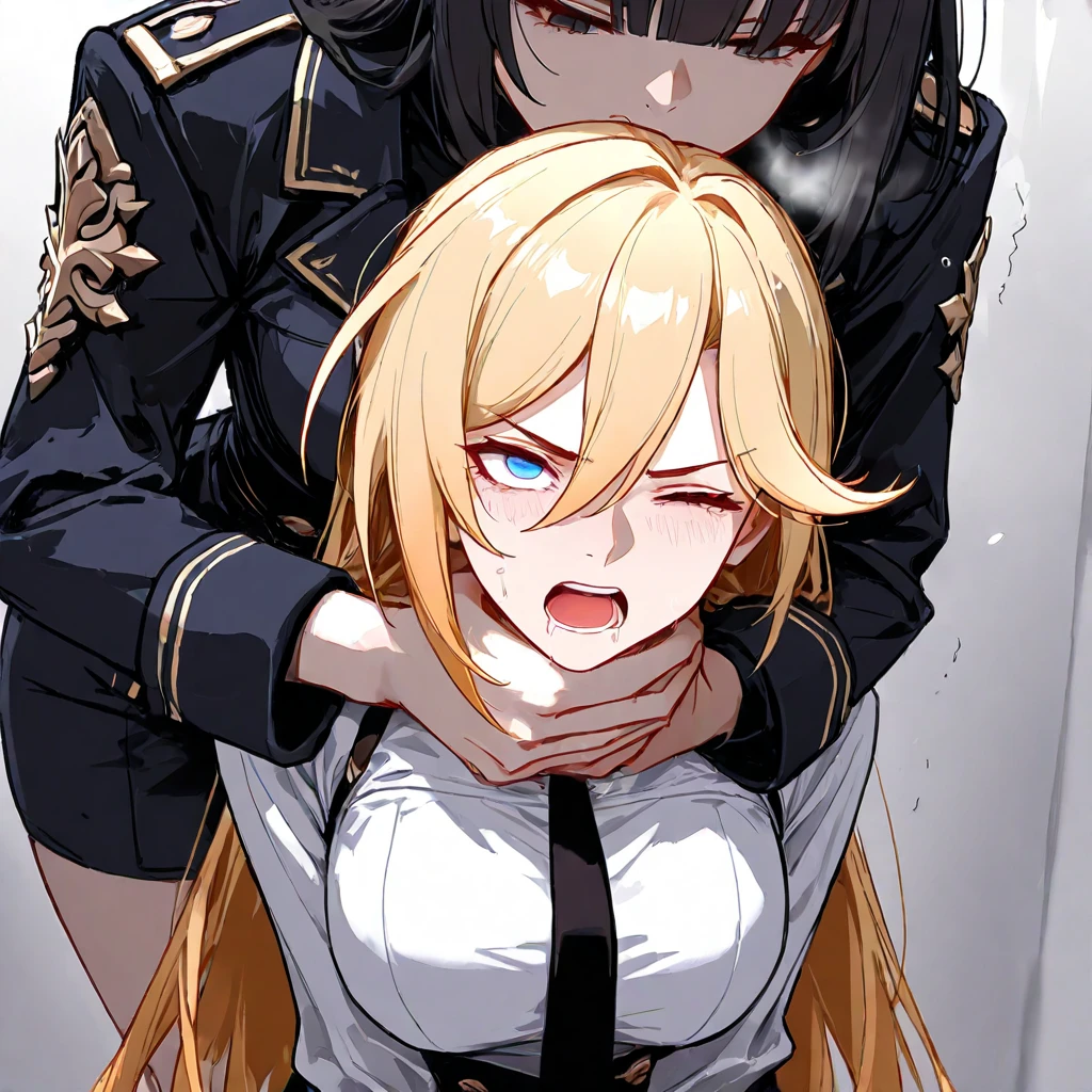 masterpiece, absurdres, 1girl, Lucy heartfilia, length hair, floating hair, blonde hair, large breasts, breasts out,Bound, Bondage, (arms behind back:1.4), BDSM, tape, TAPE BONDAGE, close-up, srestrained, best anatomy, Curled up, embarrassed face, shout, closed eyes, screaming, Upper body, blushing face, humiliation, desperate, (pov side view), (men touching her ), touching breasts, pov hand squeezed breasts 