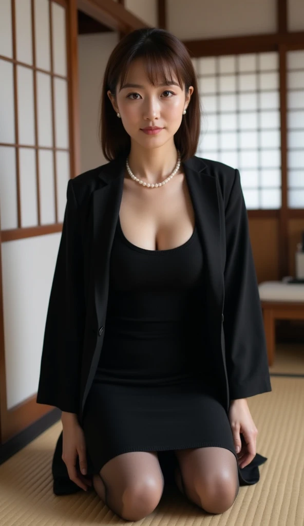 ((software))、(1.woman、alone)、Ultra-Realistic Capture、非常にFamiliar、High resolution 16K human skin closeup、Skin texture must be natural、Familiar:毛穴がFamiliarに識別できる程度、Skin looks healthier、Uniform color tone、Use natural light and colour、((Full body photography))、オフィスルームのwoman, White wall, Grey table, plant, window, Masterpiece of sexy pose))), ((Highest quality)), ((Complex)), ((Surreal)), Stupid reply, 成熟したwoman, 成熟したwoman, perspective, very Familiar, shape, 1 girl, ((Large Breasts, Cleavage)), Perfect hands, 指のFamiliar, Narrow and beautiful eyes, short hair, Brown eyes, chief executive officer(chief executive officer(chief executive officer(chief executive officer(CEO), (suit:1.2), Open Office Shirt, Tight Skirt, Black choker, Earrings, Black Stockings, Open your legs wide from side to side, Familiarな背景, Bedroom, Perfect Eyes, Captivating eyes, Looking at the audience, From below