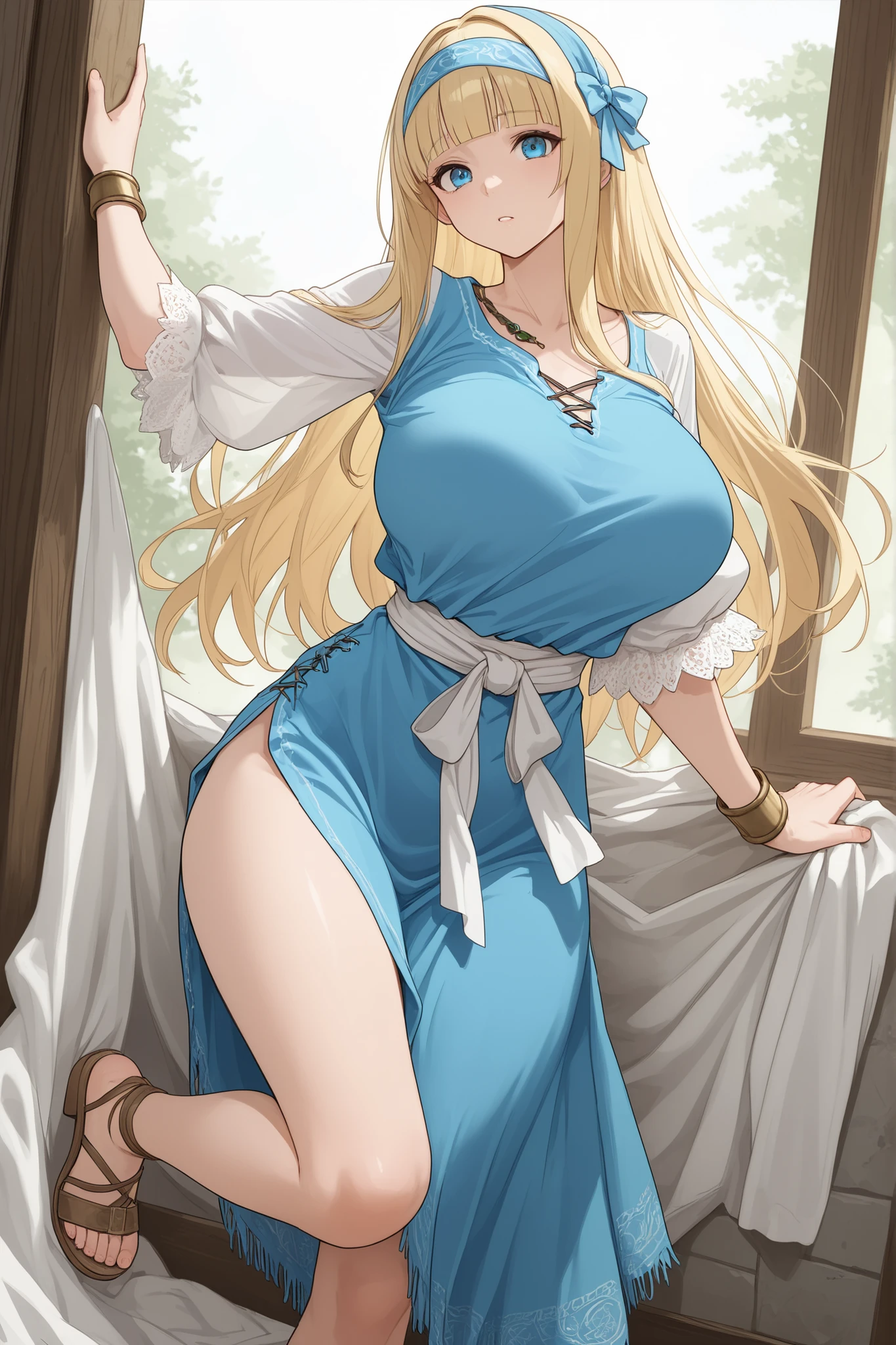 Hair covering one eye,
(Japanese clothes:1.28),
Smile,Shut up,
Miss,Mature female, Cowboy shooting,
(White background, Simple background:1.18),
high resolution,Official Art,The original,masterpiece,best quality,
(Huge breasts),Best quality, masterpiece, ultra high res, raw photo, beautiful and aesthetic,deep shadow, fairy theme,(ultra detailed:1.3), 1girl, sitting pose, flower headdress, full of curtain, drill hair, long hair, blonde hair, gradient hair, yellow eyes, solo, huge breasts, big hair, blue hair, divine goddess, looking at viewer, indoors, bedroom, queen bed, Astraea, full body, dress with frills, navel