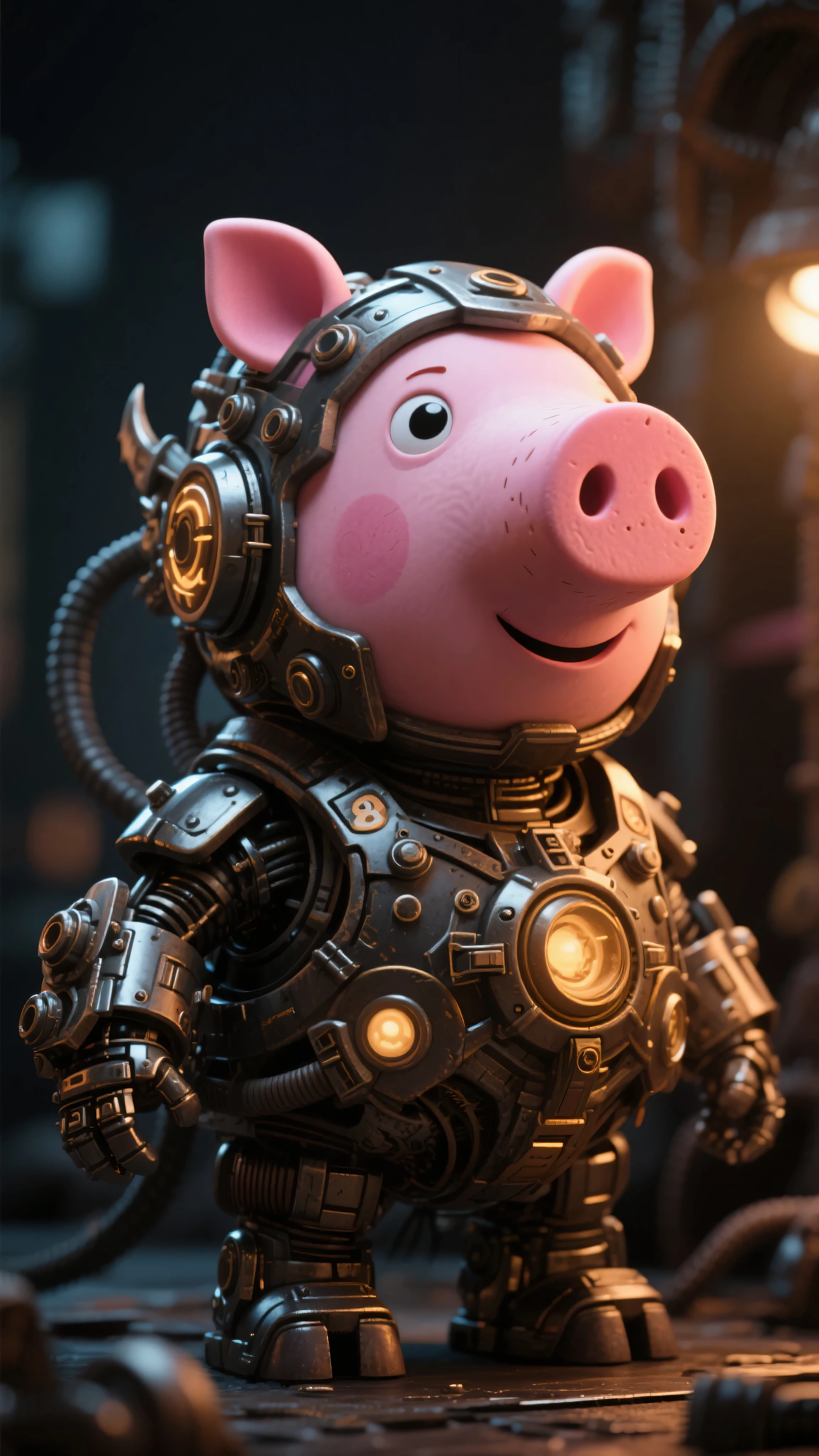 there is a man in a futuristic suit with a pig mask, cyberpunk mouse folk engineer, hyper-realistic cyberpunk style, cyberpunk art ultrarealistic 8k, cyberpunk style , hyperrealistic, robotic pig, wojtek fus, cyborg mouse, cyberpunk batman, muted cyberpunk style, cyberpunk character, astronaut cyberpunk electric, cyberpunk highly detailed, cyberpunk art style