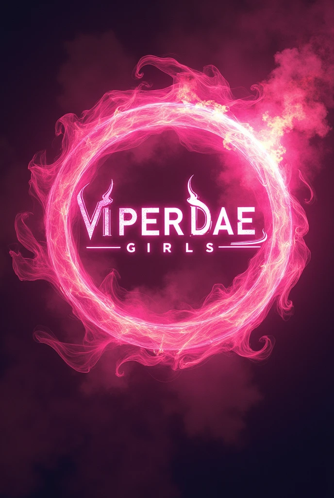 Guild logo with a cartoon drawing of a beautiful warrior woman posing holding a golden knife with both hands and with long white wings and long white hair and golden clothes and the name SHARP GIRLS large in front of her legs and a black background
