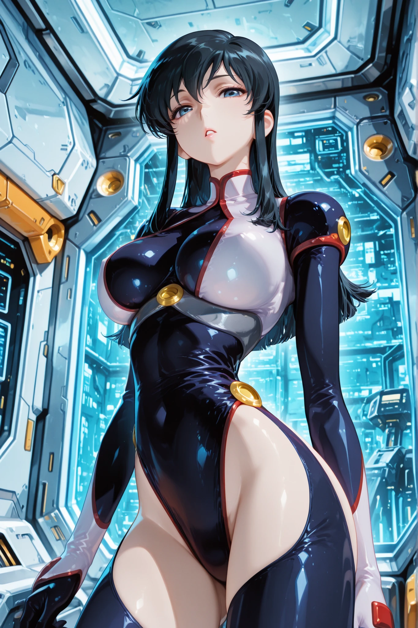 (((masterpiece、highest quality、highest quality、official art、beautiful beautiful:1.2)))、(((big breasts)))、big and full breasts、thin areole、black haired、Sexy、barefoot、(1 girl:1.3)、very detailed、most detailed、(dynamic pose)、(shiny skin)、camel toe、huge tit、Nipple Puffs、cleavage、Plump、超big breasts、super big butt