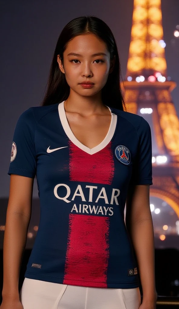 Aya Nakamura sexy dressed as PSG supporter