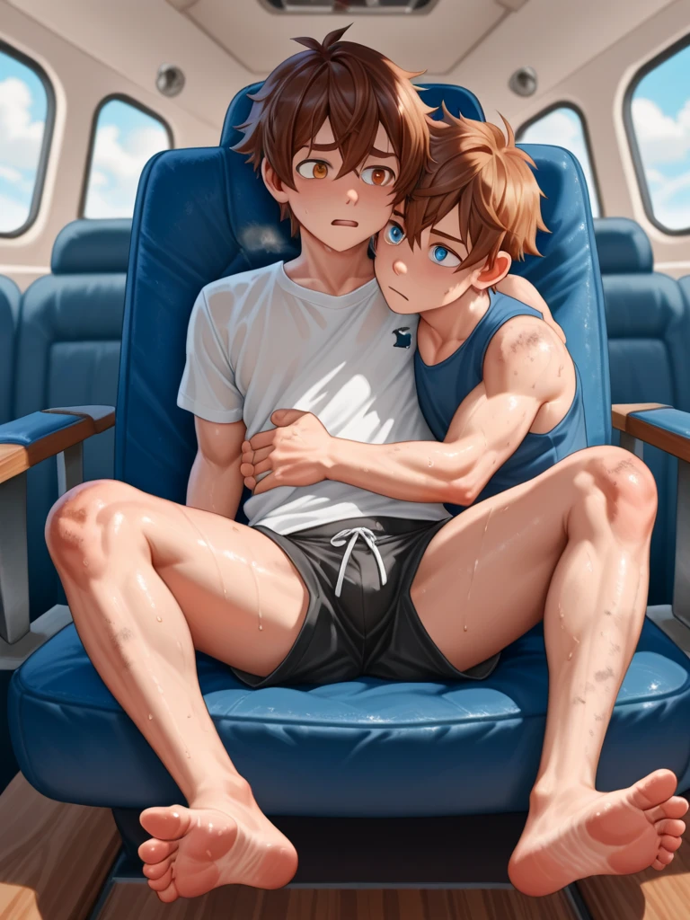 masterpiece, couple in love, 2 boys aged 14, sexy face,Riding seat ,anal sex , Shota,Make love ,On the bed, penetration, Dick cums ,Completely naked