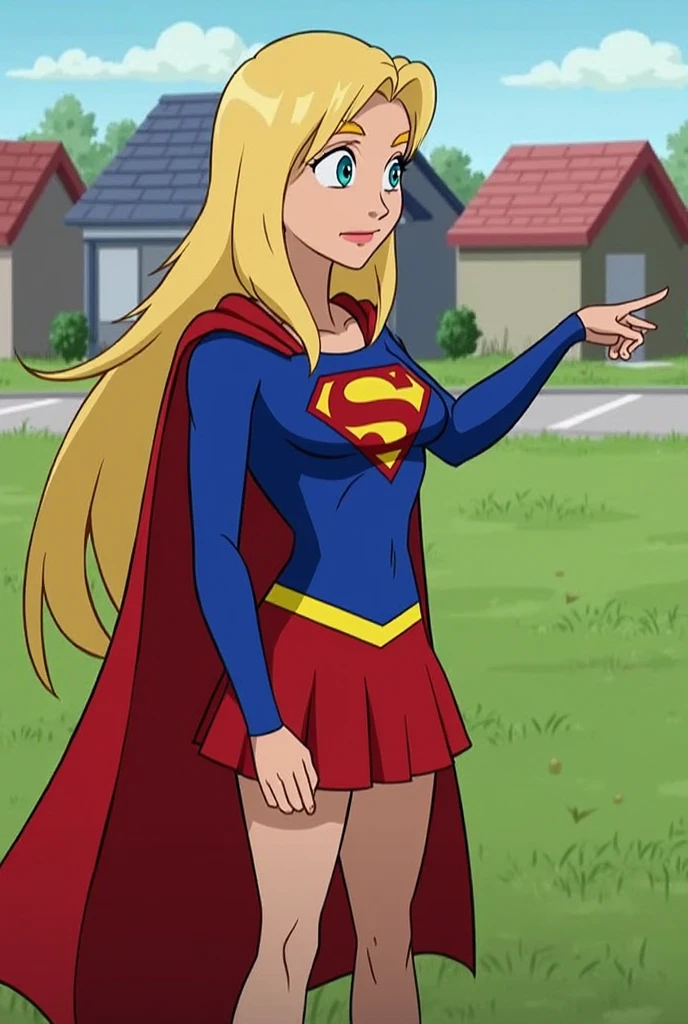 supergirl upskirt,Bruce Timm draw style,white panty