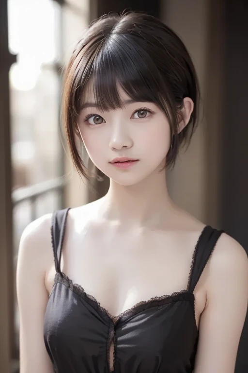((sfw: 1.4)), ((detailed face, professional photography)), ((sfw, corset top, earrings, necklac,, extra short hair, sidelocks-hair, 1 Girl)), Ultra High Resolution, (Realistic: 1.4), RAW Photo, Best Quality, (Photorealistic Stick), Focus, Soft Light, ((15 years old)), ((Japanese)), (( (young face))), (surface), (depth of field), masterpiece, (realistic), woman, bangs, ((1 girl))