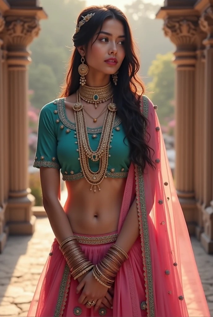 500R, indian village girl within dupatta lehnga in field, seductivesmile, very beautiful girl, realistic skin texture, armature, best quality, ultra high res, (photorealistic:1.4),, high resolution, detailed, raw photo, sharp re, by lee jeffries nikon d850 film stock photograph 4 kodak portra 400 camera f1.6 lens rich colors hyper realistic lifelike texture dramatic lighting unrealengine trending on artstation cinestill 800,high resolution,very detailed,8k uhd