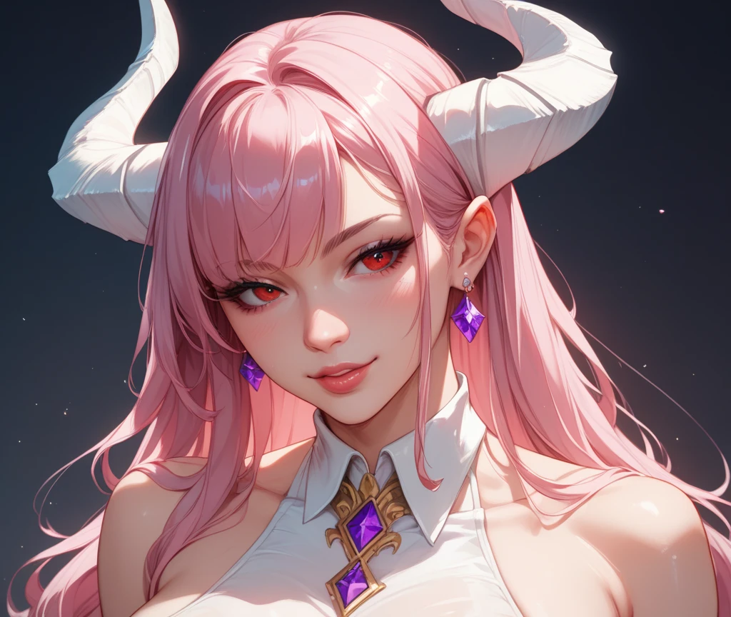 A female milf demon with demonic horns in the same light skin tone wearing a wet wedding dress, (skin tone demonic horns)), cabelo de rapunzel cor-de-rosa extremamente longo, ((Cabelo de rapunzel cor-de-rosa)), corpo volumoso com seios e busto enormes, ((seio e busto enormes)), sorriso malicioso olhando para os espectadores ;, destaque no corpo, Pose sexy, Pose sexualizada ;, Moda realista, sysie high definition details, fotografia, perspicacity, unique 850 4, Koda850 k portrait camera, Primavera F1.6, cores ricas, Textura super realista, textura de luz espetacular, arte surreal, Cinestil 800 mecanismo de moda.