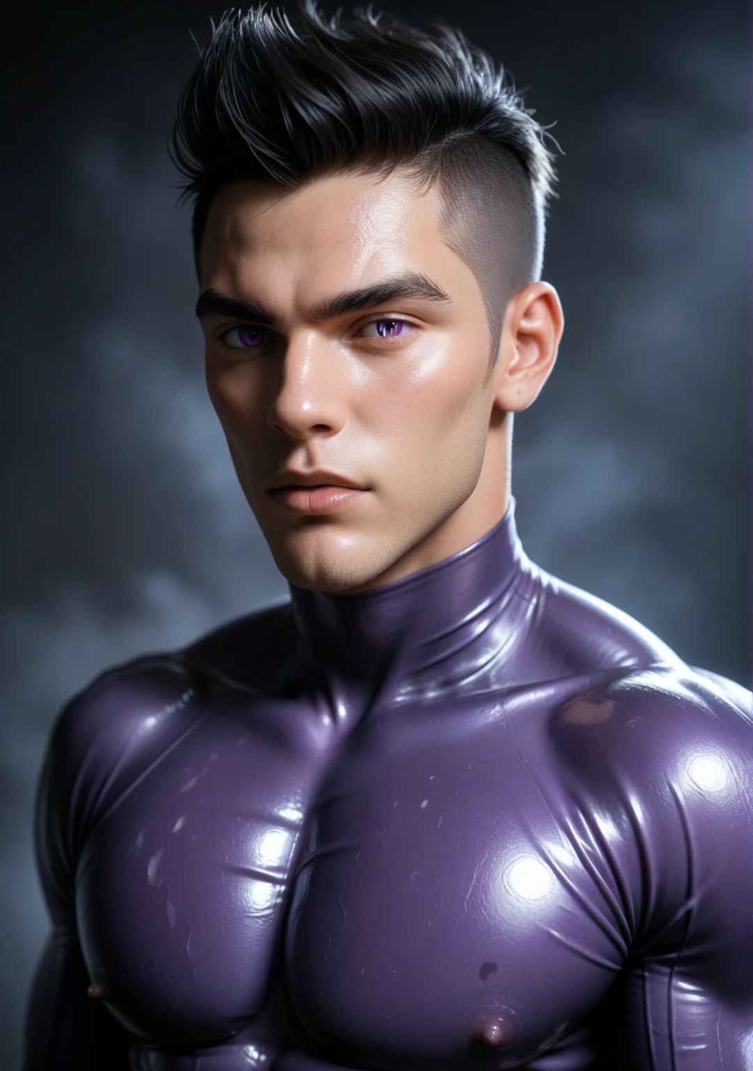 (masterpiece, best quality, dreamlike, hyperrealistic, 4k:1.35), (king sombra, androgtnous male, flat chest, male crotch:1.65)