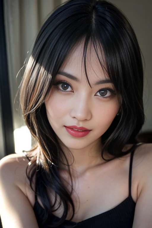 blue eyes、Asian girl、Small round breasts:1.2、、massage the breasts、Hair tied up、Full body photo、Sexy Face、、 A look of complete lust、(((masterpiece)))、((highest quality))、((Ultra-realistic))、Young woman、Young woman、perspective、Very detailed、The perfect temptation、Best image quality、Fine-grained image quality、beautiful、smile、blue eyes、jewelry, blue eyes, Realistic, High resolution, Soft Light,Hip Up, Glowing Skin, (Detailed face),, jewelry, , night,, Wavy Hair,attractive appearance, smile, Perfect Style, Perfect balance,