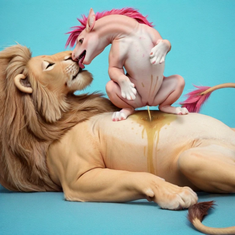 ((((equine penis, hyper)))), masterpiece, high quality, realistic, detailed background, (((males))), (((lion, lion tail))), (feral), (((wide hips))), ((((butt focus, anus, close up)))), (masterpiece), best quality, 4k, 2k, (intricate:0.9), (high detail:1.2), (absurd res), ((((hyper balls, excessive cum, feral on all fours, duo, licking anus, rimming, anal rimming, rim job, licking butt, tongue out, head anal, tongue in anus, mouth on anus, close up, kissing anus, facing butt, cum in mouth)))), ((((face up against anus, licking cum from anus))))