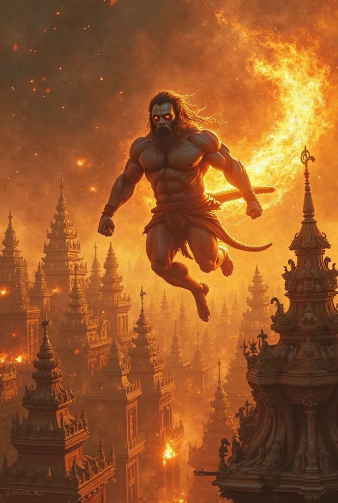 Hanuman ji burning city