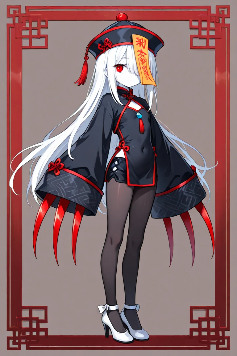 1girl, angel wings, bandaged leg, bandages, bandaid, bandaid on cheek, bandaid on face, bandaid on leg, bangs, blood, bottomless, bow, brain, cloak, eyeball, eyepatch, full body, guro, hair ornament, halo, heart (organ), holding, holding plate, long hair, lungs, medical eyepatch, organs, original, pill, pill bottle, plate, red eyes, snake6tenpura, solo, syringe, tray, veins, very long hair, white hair, wings