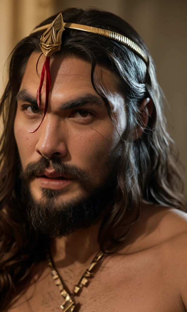 Crie uma imagem muito realista de jesus cristo com personagem goku