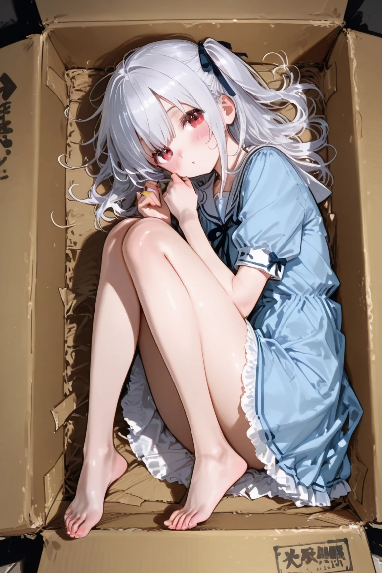 White-haired, red-eyed, barefoot loli
