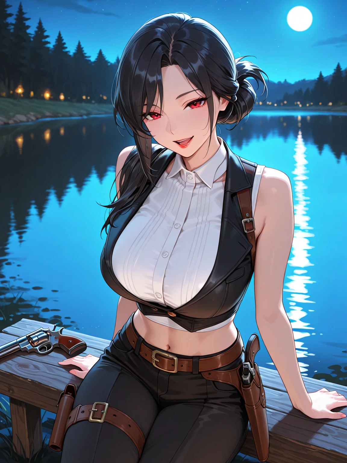 16K,HDR,RTX,ray traycing,Anisotropic filtering,sub surface scattering,albedo,Huge open landscape,total solar eclipse,best qualtiy,tmasterpiece,highly detailed,1girll,独奏,closeup cleavage,big breasts beautiful,jaket,long trousers,long whitr hair,In a post-apocalyptic world,Gray clouds,Grass-free,Hideo Kojima style,Gloomy atmosphere,ventania,mist,mistic,Grey tones,Jumpy,Graves,dangers,horizon,mont,Sateen,shallow water