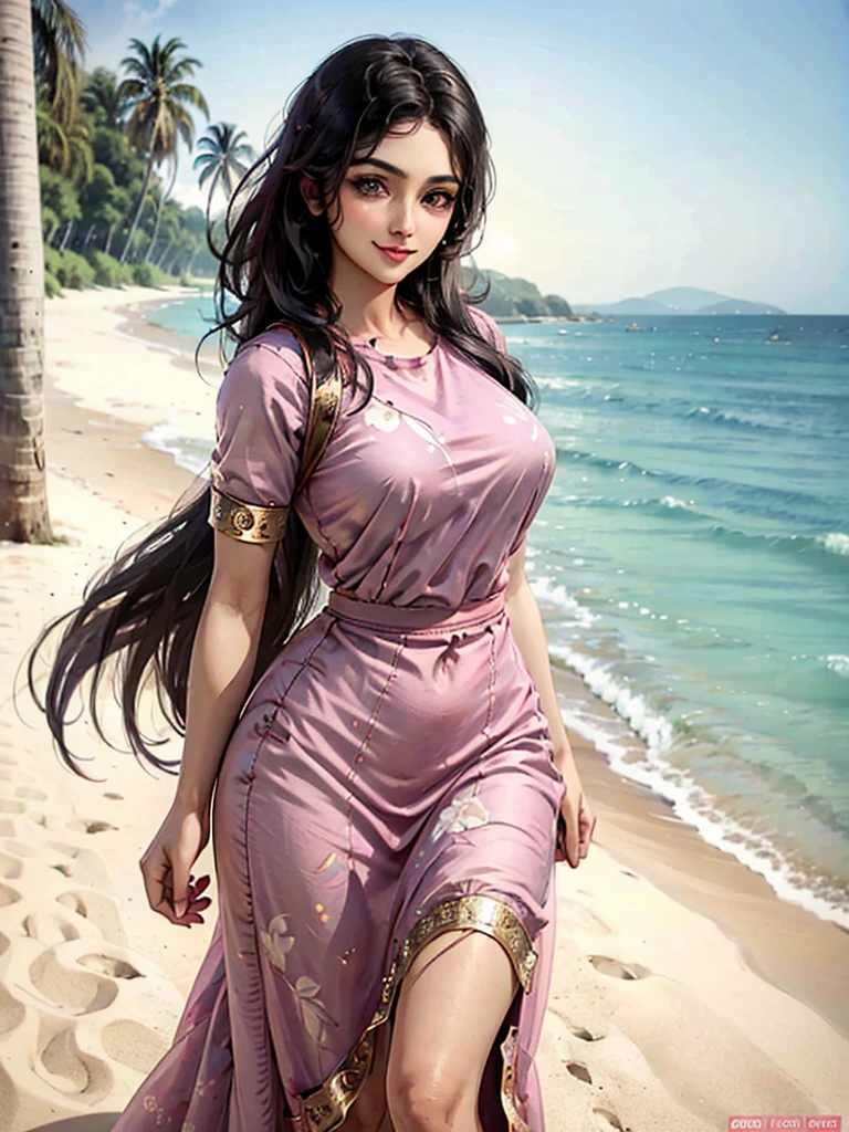 (Obra maestra, La mejor calidad:1.2), Disparo de vaquero, solamente, 1girl, mlpdazzle, piel coloreada, presumido, Mirando al espectador, Mano en la cadera, Cola de caballo, scowling, vestido de gala , vestido sin mangas , vestido con gran escote , senos grandes , jewely, espigas