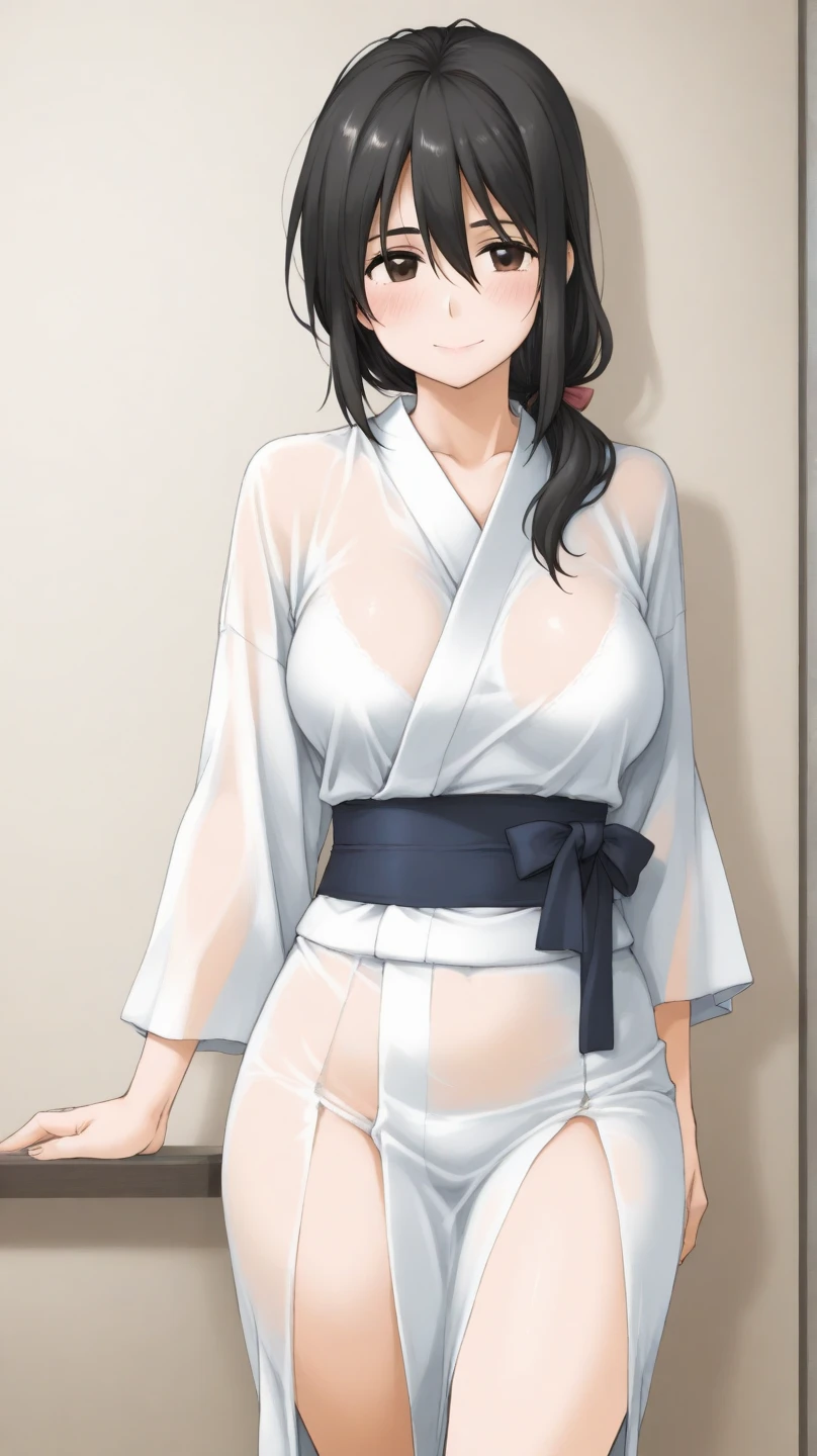 (((white shirt over naked ))), (((open clothes)))), ((show off your nipples )), ((topless)), ((navy blue check skirt lift),(((white lace panty starpiece), high quality,Not NSFW, genuine, 15 year old beautiful Japanese girl,looking at camera, black hair, bangs, Fair skin, thin eyebrows, bob hair, big breasts, A presence that is out of this world, shy smile