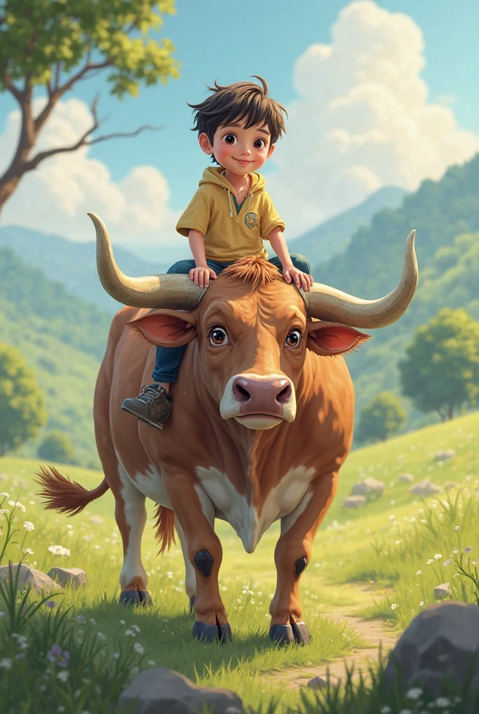 Red ox betten boy this boy also wears red t-shirt