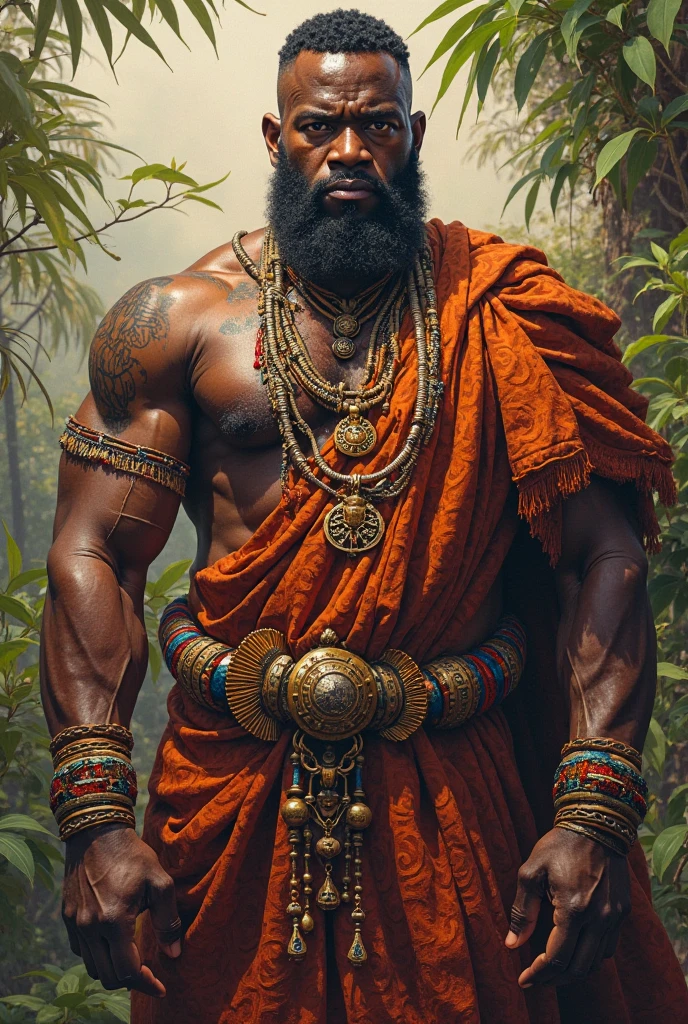 Un homme africaine muscle avec un slipe vert