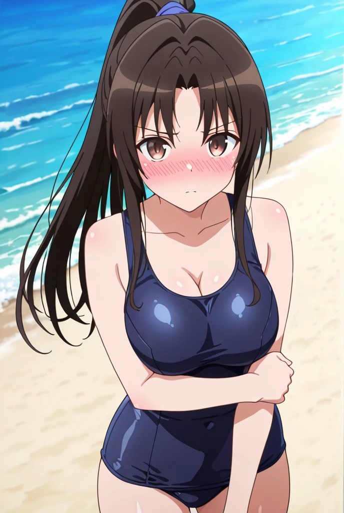 Yukiko swimsuit big tits, ((highest quality, 8k, masterpiece: 1.3)), whole body, focus claire: 1.2, exceptional style: 1.4, Slim Abs: 1.2, ((Black Hair, Spectacular: 1.2)), Black Tank Top, Highly detailed face and skin texture, Fine grain, double eyelid