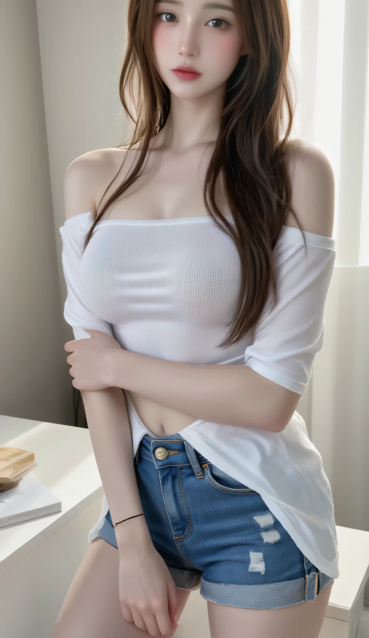 ((Best Quality, 8K, Masterpiece: 1.3)), 1girl, show tits, let the face normal, lot tits, show nippel, make she sexy
