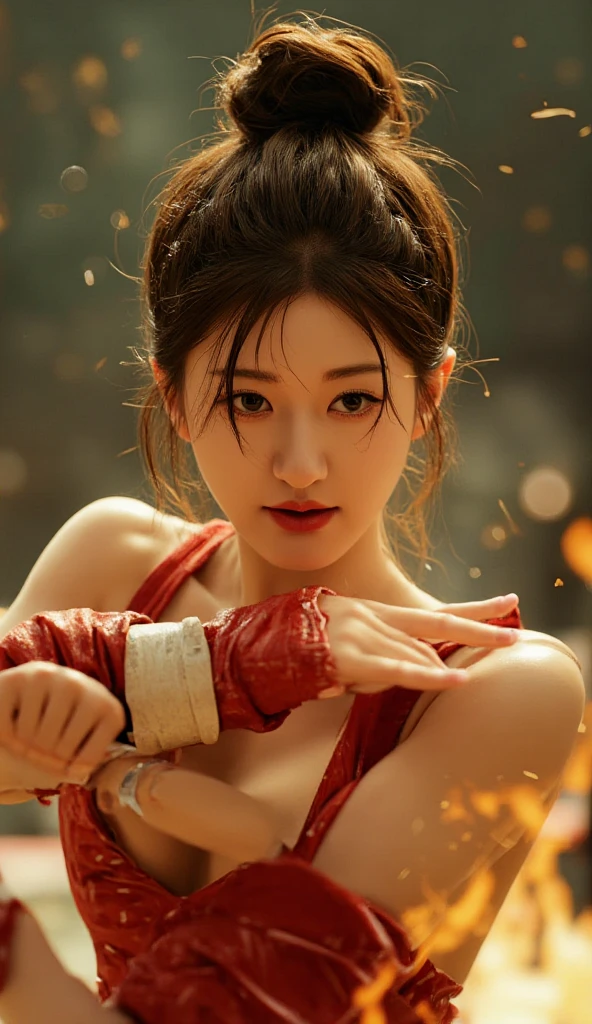 ((《Street Fighter》Li Chun, hyper realisitc)), (((full bodyesbian))), ((Perfect hands)), Amazing, hyper realisitc, octaneratingrendering, Surrounded by the effects of smoke and lightning, Street Fighter style, Old background, Elegant, Amazing, (the wallpaper), concept-art, Complicated details, The is very detailed, ((Cinematic)), dramatics, (Extremely quality, truly, main part:1.5), (フォトリアリスティック:1.5), photography of, Photorealistic photos, Nikon, natural soft light, 4K, Highest definition, xf IQ 4, 150MP, 50 millimeters, ISO 1000, 1/250 years, natural soft light, Adobe Lightroom, photography studio, Photographic affinity, PhotoDirector 365, ::n_style digital painting, Deformed parts, Deformed face, ((Ugly face)), ((deformed hands)),