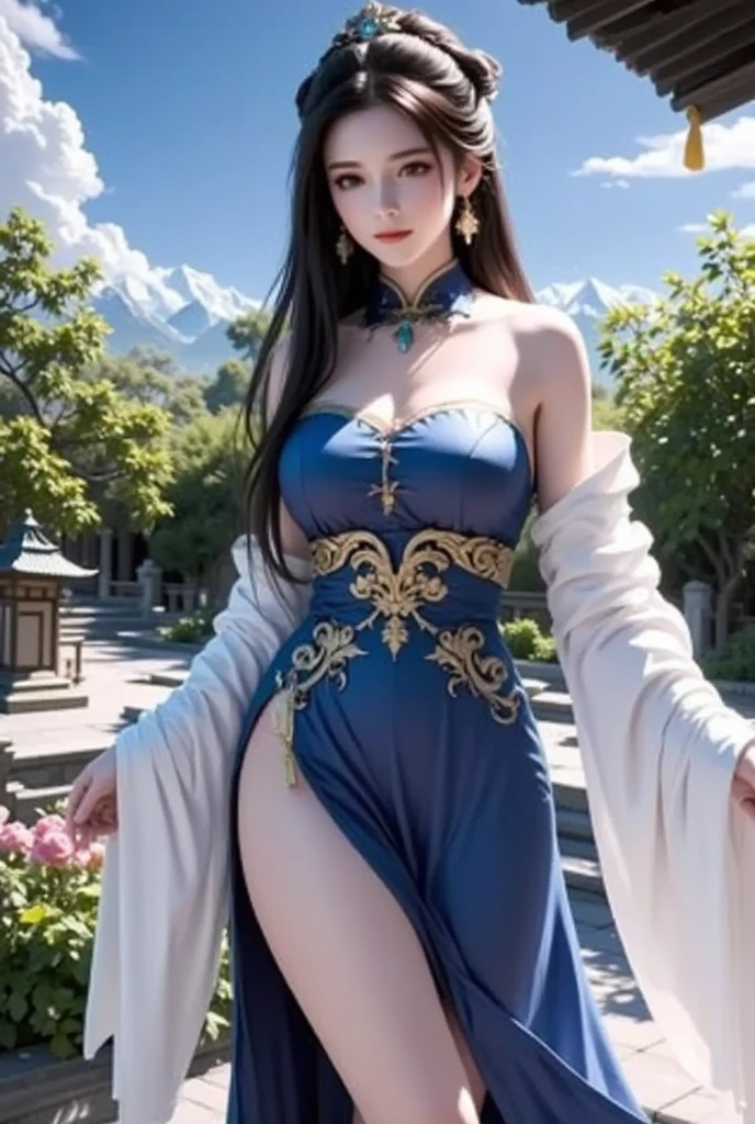 In the daytime, Dark blue sky,Outdoor riverside, 校服,Lace clothes, Superskirt, Long pink and purple hair, Long hair and waist, s,Beautiful teenage girl, ohd, divinity, Sit on the railing,opening legs,White lace stockings ,Stockings strangle,Hairline, slanted bangs,God Ray, glitters, cinmatic lighting, Lens glare, hyper HD, high detal, high qulity, A high resolution, best qualtiy, 8K, 16k, high detal, high qulity, super detailing, anatomy correct, tmasterpiece, ccurate