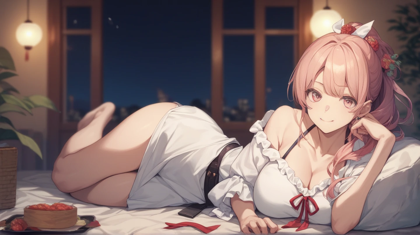 (masterpiece)), ((top-quality)), (The ultra-detailliert), ((kawaii)), cute little, (Wonderful), ((ighly detailed)), 4K、 (8K), top-quality, (Beautiful fece),(((World-class quality))), ighly detailed, hight resolution,、1 girl in、20yr old、(very detailed face and eyes:1)、(kawaii:1.4)、Light Effects、shadow effect、(Big)、小柄、(white hair)(Snow white hair with short bob)、Red Eyes、Anime filling、a bed、Top image quality、detail portrayal、(terrified expression)、red blush、(((Black lace panties)))、(((Ruffled panties))),(((full back panties)))(((Upper body naked)))、Opening Mouth、put out the tongue、(((Red futon)))、tits out、Plump body、(((Composition seen from behind)))、(put out one's forehead)、(((lift her hips)))、(((Breast milk drips)))、(((bent forward)))、(((Prone)))、((Look back)))、(((Put your hands on the ground)))